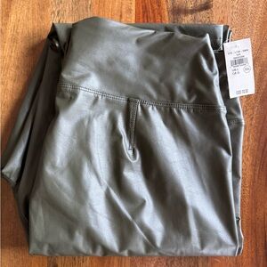 Aerie Olive Faux Leather Leggings